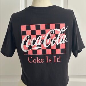 Coca Cola Women’s Black Crop Top T Shirt - Size: Small
